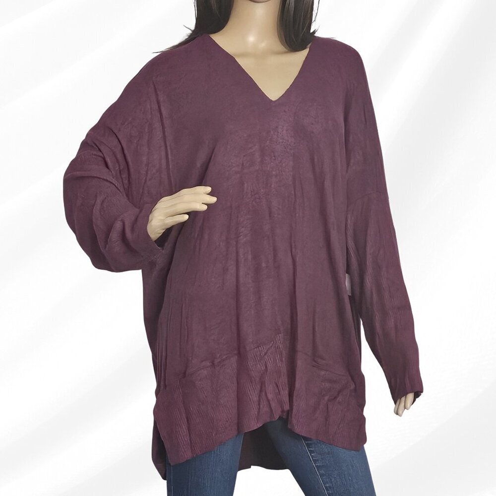 2/$50 Style & Co Womens Plus Ribbed V Neck Sweater 3X NWT - Picture 2 of 7